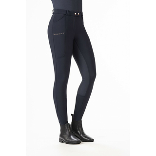 HKM Reithose Rosegold Glamor Winter Style Winterreithose Damen diverse Farben dunkelblau/rosegold ( 6979) 36